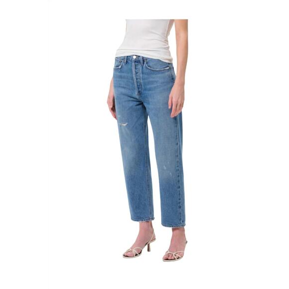 NEW AGOLDE 90's crop mid rise straight jeans in shrine - Picture 4 of 5